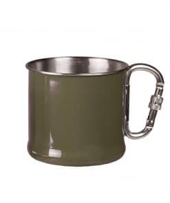 Mil-Tec Olive Stainless steel karabiner cup 500ml